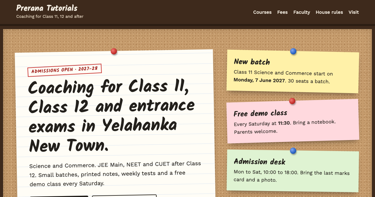 Notice Board template screenshot