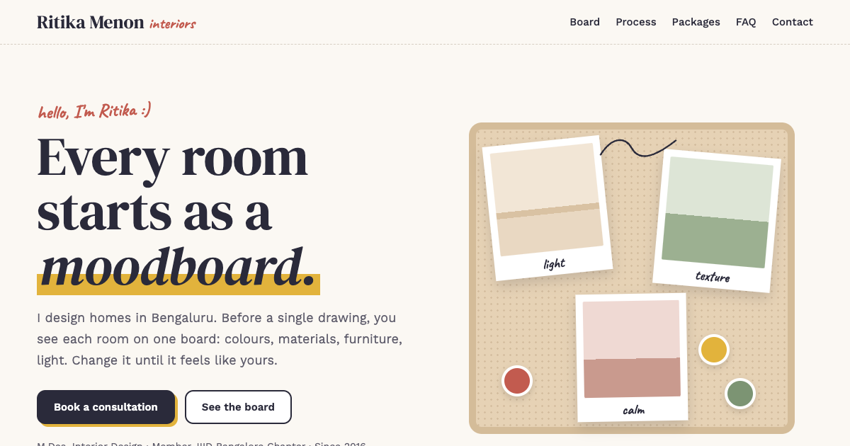 Moodboard template screenshot
